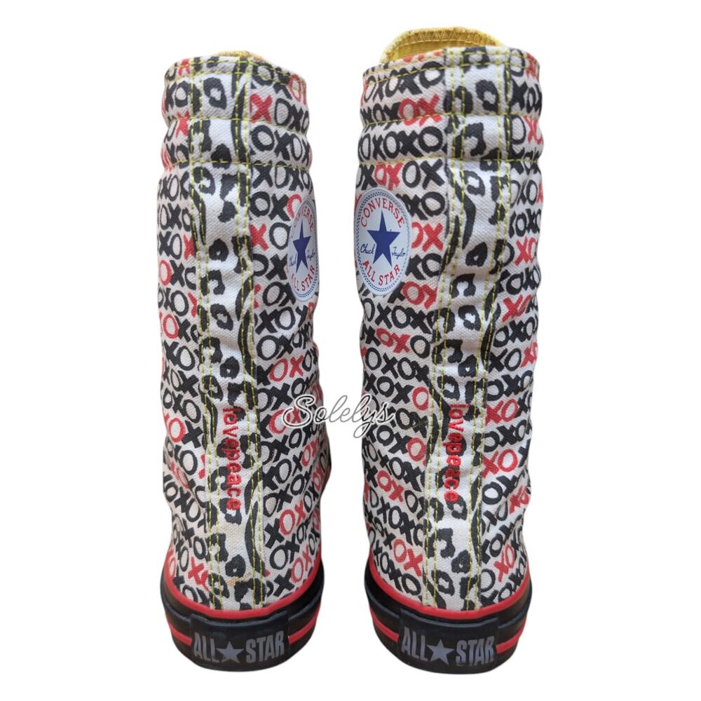 Converse 2011 XHI Extra Calf High Custom White Black Red XOXO Sneaker Womens 5 - Picture 3 of 11